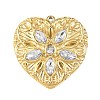 304 Stainless Steel with Rhinestone Pendants STAS-Z186-10G-1