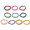 10Pcs 10 Colors Dyed Natural Freshwater Shell Beaded Stretch Bracelets for Men Women BJEW-JB12478-2