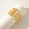 Hollow Brass Rhombus Wide Link Bracelets for Women GM9840-4