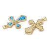 Rack Plating Brass Micro Pave Cubic Zirconia Pendants KK-P268-17I-G-2