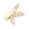 Brass Micro Pave Clear Cubic Zirconia Pendants KK-I476-01G-K-2