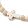 4Pcs Natural Wood Beads Stretch Bracelets for Women BJEW-JB11338-4