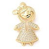 Brass Micro Pave Cubic Zirconia Pendants KK-U053-18G-1