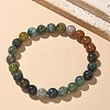 Natural Indian Agate Bead Stretch Bracelets X-BJEW-K212-B-010-2