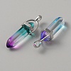 Glass Double Terminal Pointed Pendants G-WH0016-41B-2