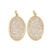 Brass Micro Pave Cubic Zirconia Pendants KK-B157-08G-01-1