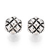 Tibetan Style Alloy Waffle Beads TIBE-N013-11AS-1