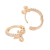 Brass with Clear Cubic Zirconia Hoop Earring EJEW-Q385-02G-2