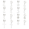 8 Pairs 8 Styles 304 Stainless Steel Charms Cuff Earrings EJEW-UN00006-1