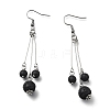 Natural Lava Rock Dangle Earrings EJEW-JE02813-01-1