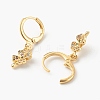 Brass Micro Pave Cubic Zirconia Huggie Hoop Earrings EJEW-JE04531-03-3