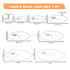8Pcs 8 Sizes Transparent Acrylic Reusable Drawing Template for DIY Scrapbooking DIY-UN0006-32A-4