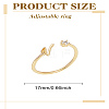 1Pc Letter Brass Rhinestone Open Cuff Rings for Women AJEW-LP0004-47V-G-2