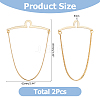2Pcs 2 Colors Brass Button Attachment Tie Clips AJEW-HS0001-13A-2