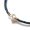 Glass Imitation Pearl & Seed Braided Bead Bracelets WO2637-21-2