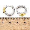 Brass Micro Pave Clear Cubic Zirconia Hoop Earrings EJEW-H158-19A-GP-5