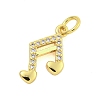 Brass Micro Pave Clear Cubic Zirconia Charms KK-U021-09G-1