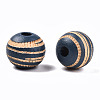 Painted Natural Wood Beads X-WOOD-T021-54A-03-2