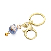 Fortune Cat Porcelain Pendant Keychain KEYC-G064-03G-2