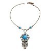 Flower Bohemian Ethnic Style Zinc Alloy & Resin Pendant Necklace & Dangle Earring Sets FS-WGD47C5-01-6