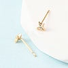 Brass Micro Pave Clear Cubic Zirconia Star Stud Earrings EJEW-L278-06G-3
