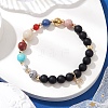 Round Natural Mixed Gemstone Beads Stretch Bracelets BJEW-JB11233-1