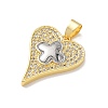 Two Tone Brass Micro Pave Clear Cubic Zirconia Pendants KK-L268-025G-03-2
