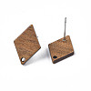 Walnut Wood Stud Earring Findings X-MAK-N033-005-4
