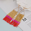 Glass Seed Bead Dangle Earrings FS-WGEE6BC-02-1