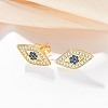 Brass Micro Pave Clear Cubic Zirconia Stud Earrings EJEW-M076-01G-02-1