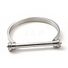 304 Stainless Steel D Shape Bar Screw Bangle BJEW-G636-04B-P-2