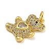 Rack Plating Brass Micro Pave Cubic Zirconia Pendants KK-I718-02B-G-2