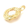 Brass Pave Natural Freshwater Shell Pendants KK-U040-03G-2