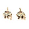 Brass Micro Pave Colorful Cubic Zirconia Pendants X-ZIRC-Z019-14G-NR-2