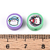 Printed Handmade Polymer Clay Beads CLAY-T022-12J-3