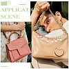 4Pcs 2 Styles Alloy Pink Enamel Bowknot Heart Charms Bag Decorative Chains HJEW-UN00104-5