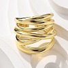 Brass Multi-layer Cuff Finger Rings RJEW-C120-03G-2