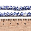 Handmade Flower Printed Porcelain Ceramic Beads Strands PORC-M005-6mm-10-5