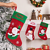 WADORN® 4Pcs 4 Style Cloth Christmas Stocking Hanging Decoration AJEW-WR0001-76-3