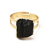 Natural Tourmaline Irregular Nugget Adjustable Ring RJEW-F132-04G-3