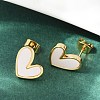 Natural Shell Heart Stud Earrings EJEW-K251-09G-3