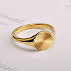 Flat Round 304 Stainless Steel Finger Rings FS-WG268FC-01-1
