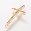 Brass Micro Pave Cubic Zirconia Links ZIRC-K061-58G-1