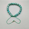 Adjustable Electroplated Faceted Cube Glass Braided Beaded Bracelets for Women Men DM4334-3-1