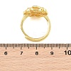 Flower Brass Micro Pave Cubic Zirconia & Enamel Cuff Ring Settings KK-CBAC351-06G-05-3
