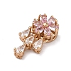 Brass Micro Pave Cubic Zirconia Pendants KK-C168-21G-02-2