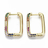 Brass Micro Pave Cubic Zirconia Huggie Hoop Earrings EJEW-S208-124-NF-2