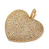 Brass Micro Pave Clear Cubic Zirconia Pendants KK-U076-22G-2