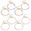 8Pcs 2 Colors Flat Round with Heart Acrylic Beads Bracelets for Women BJEW-HY0001-16-1