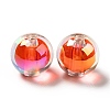 Two Tone UV Plating Rainbow Iridescent Acrylic Beads TACR-D010-03A-08-2